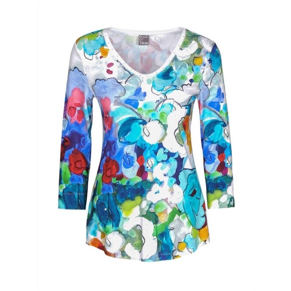 NWT DOLCEZZA Simply Art “Wild Virginia” top - Picture 1 of 12